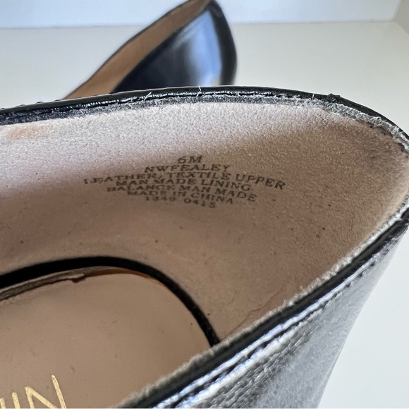 Nine West Fealey Peep Toe Leather Black Platform Pumps - Picture 3 of 14